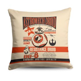 Disney Star Wars Episode 8 Vintage Signage BB8 Throw Pillow 18x18 Inches